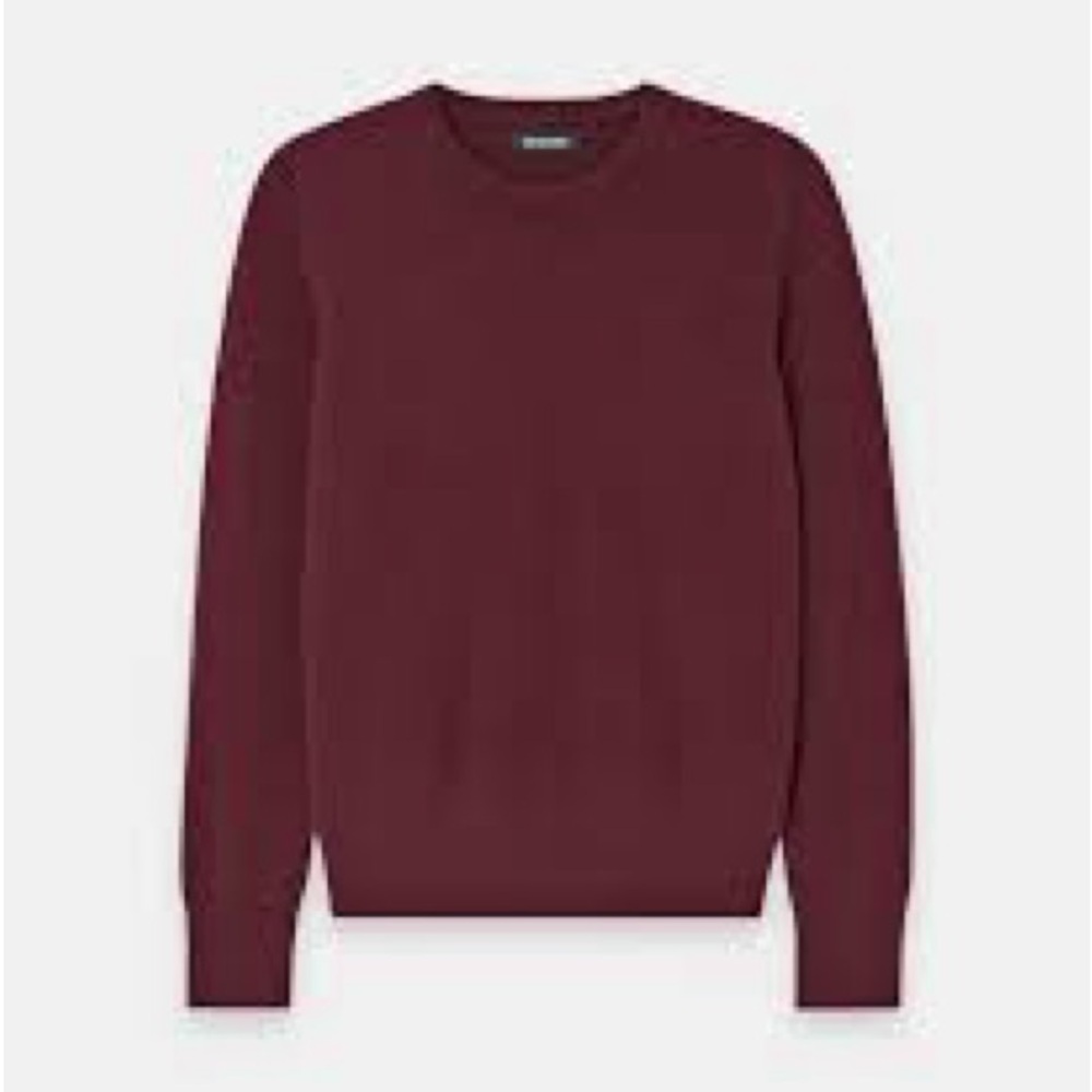 NAADAM Men's Deep Red Crewneck Sweater